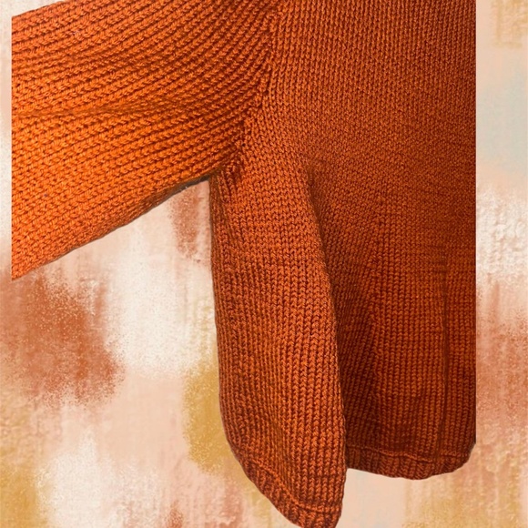 Handmade Crochet Burnt Orange Colored Sweater - Size: Medium - Picture 7 of 10